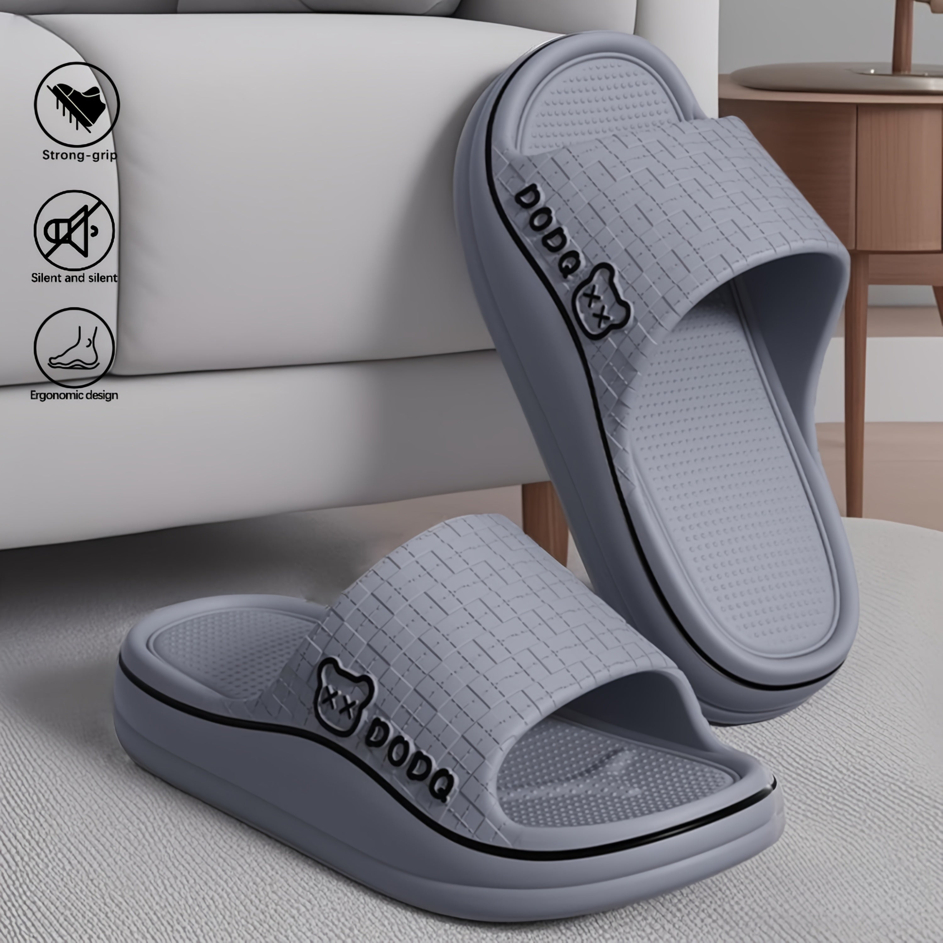 Ayollar uchun EVA slayd sandalki, sirpanmaydigan, nafas oladigan, ichki va tashqi foydalanish uchun tekis poyabzal