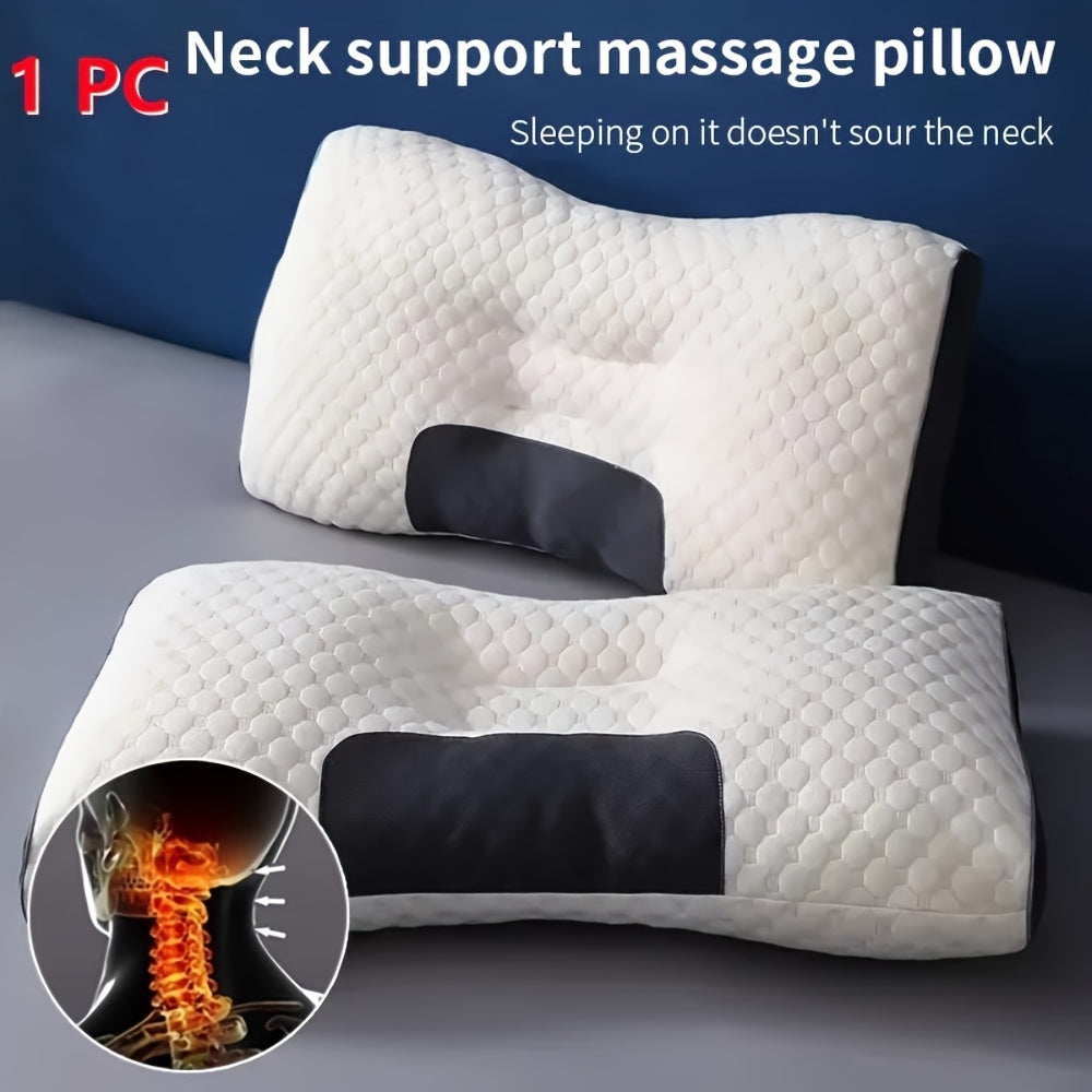 Almohada ergonómica cervical blanca para un sueño profundo, soporte para el cuello, para dormir de lado y de espaldas, lavable a máquina