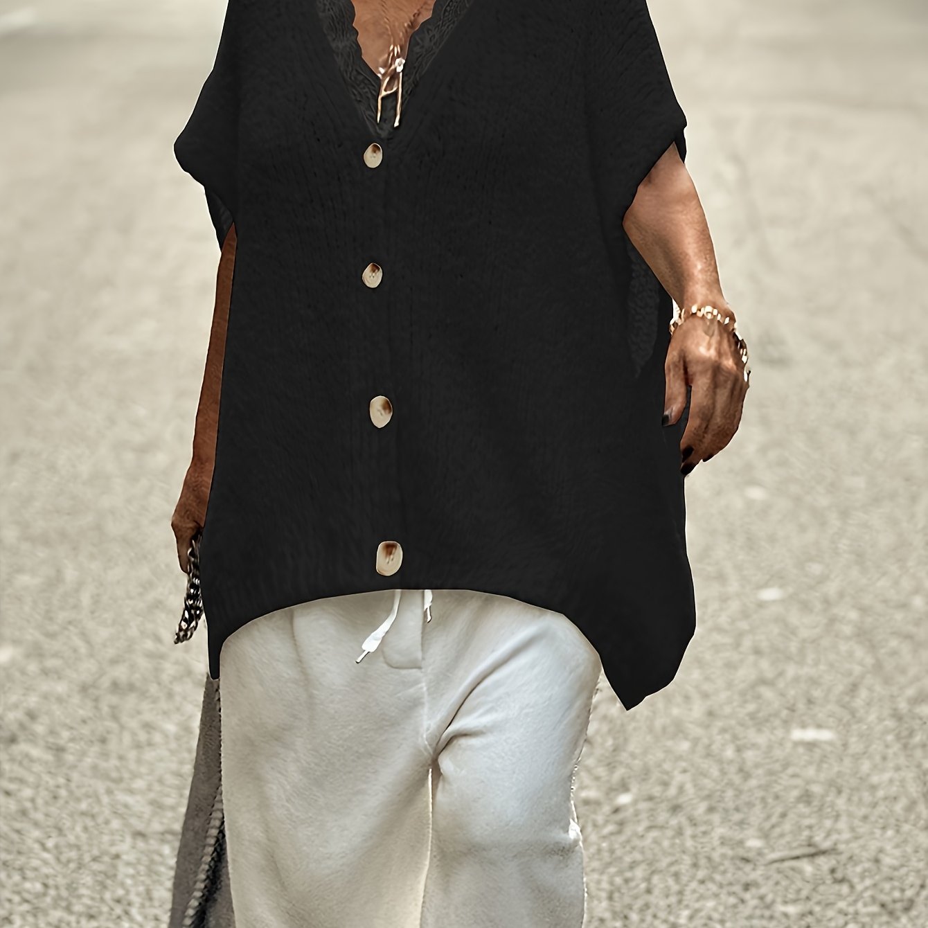 Plus-Size Women's Fleece-Lined Cardigan Sweater Oversized Cozy Outerwear