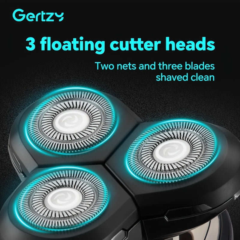 Afeitadora eléctrica para hombres con recortadores de nariz y patillas, cepillo de limpieza facial, cuchillas de acero inoxidable, recargable, más de 60 minutos de autonomía