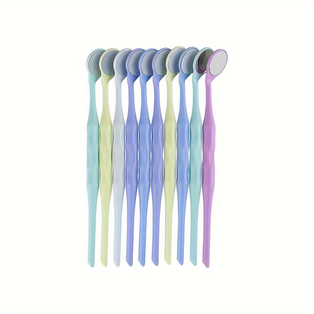 Mirror Plastic Handle with 10 Stainless Steel Anti-Fog Double/Single Sided Mirrors 17.5cm