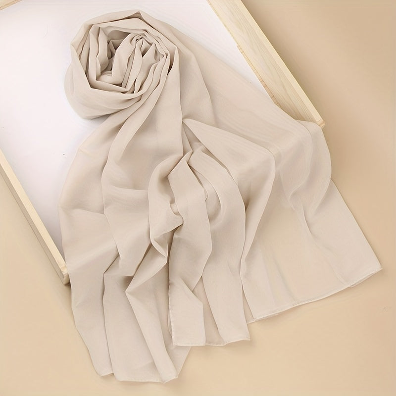 Ayollar uchun marvaridli hashamatli toʻliq rangli chiffon hijab turban sharf