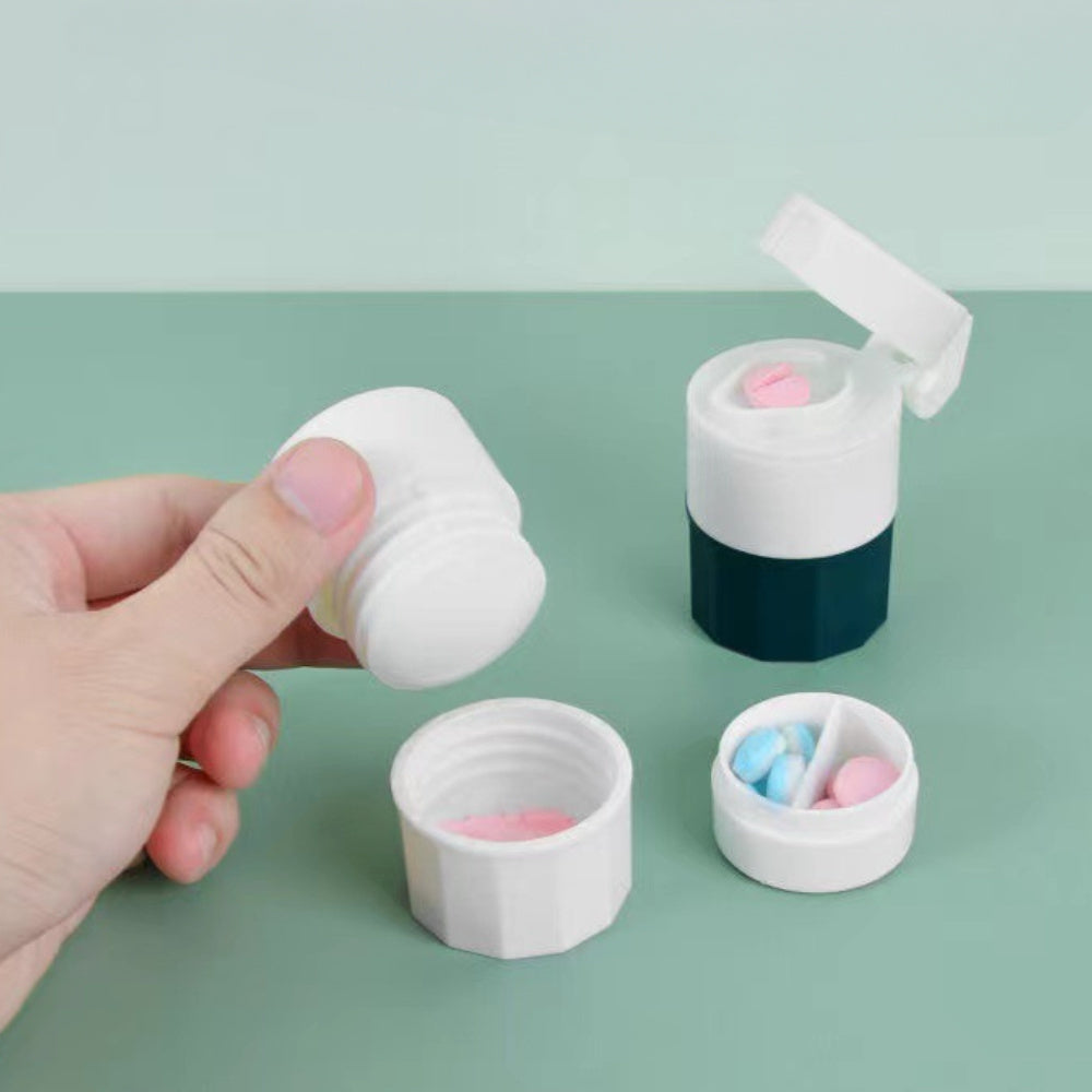 Portable Pill Cutter and Grinder with Storage Box Travel-Friendly Compact Design