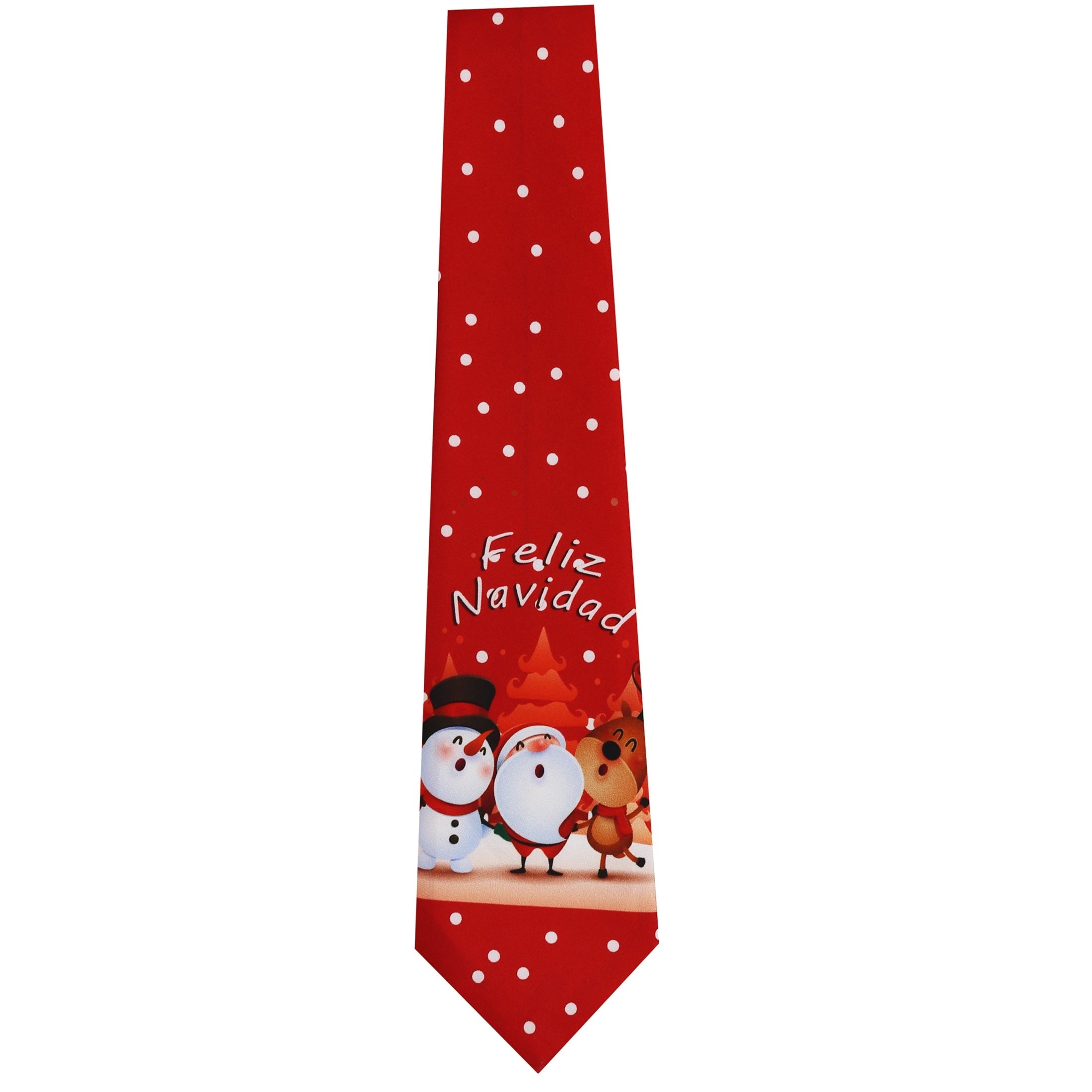 Unisex Christmas Tie Polyester Santa Snowman Candy Cane Holiday Party Accessory
