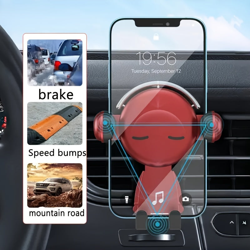 Soporte de teléfono para coche universal, ajustable, de ABS, con gravedad y soporte de ventilación