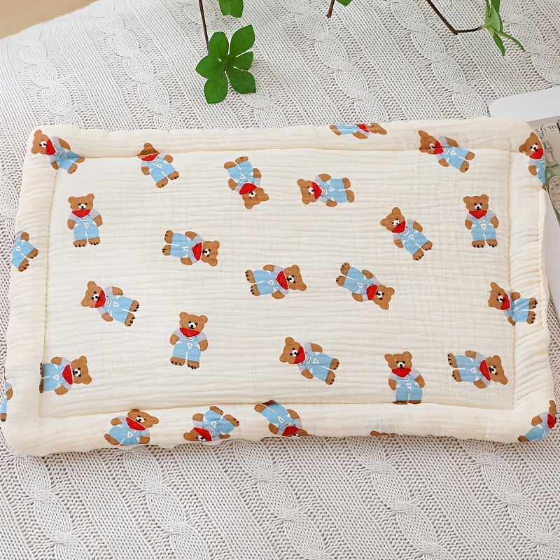 Almohadilla plana transpirable con puntos táctiles y funda de muselina absorbente para todas las estaciones