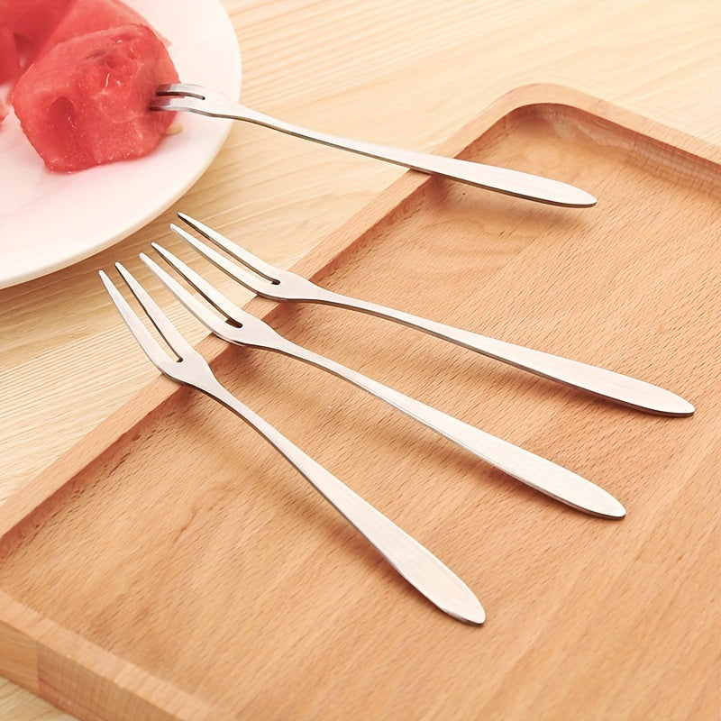 Stainless Steel Fruit Forks Set of 10 for Desserts and Pastries