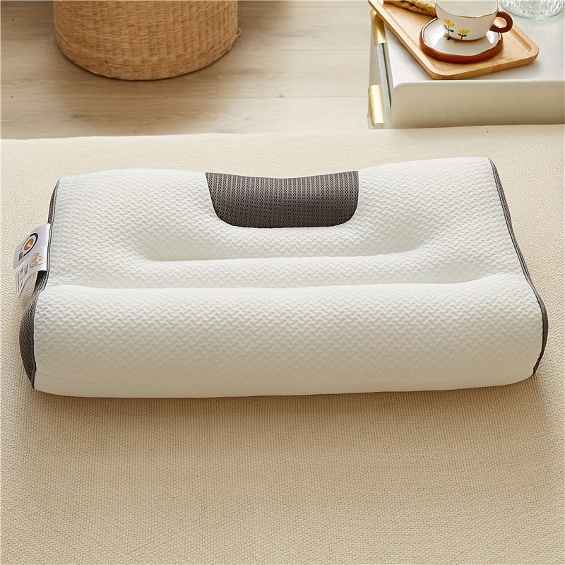 Синяя эргономичная 4D подушка для поддержки шеи - противохрапящая, долговечная и машинная стирка для любого сезона - идеально подходит для общежитий и домашних условий