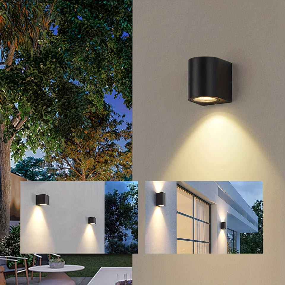 Luz de pared LED exterior de 3W 6W, a prueba de agua, negro, para jardín, porche, interior y exterior