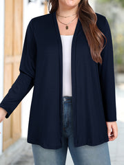 Women's Plus Size Long Sleeve Mid-Length Cardigan, Comfortable and Stylish