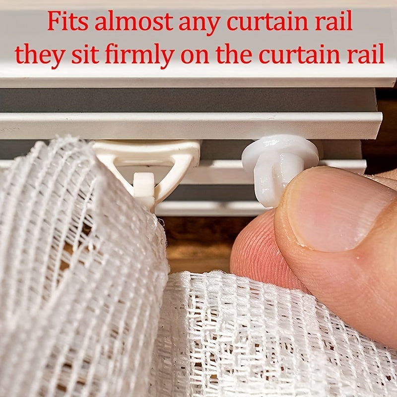 Set of 20 White Curtain Rod Locks for Rail Systems Home Decor