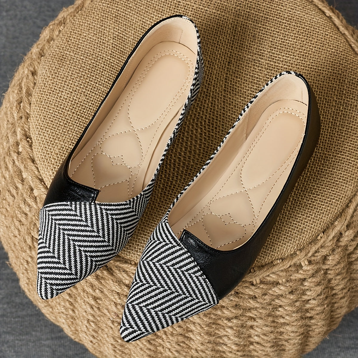 Women's Flat Shoes With Leopard Print Pointed Toe Rubber Sole Casual Office