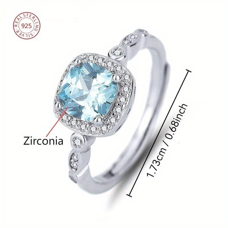 Стильная коллекция украшений, вдохновленная океаном - искусственные декабрьские камни - набор из ожерелья, серег и кольца из серебра 925 пробы с синтетической цирконией и платиновым покрытием для повседневной носки и особых подарков