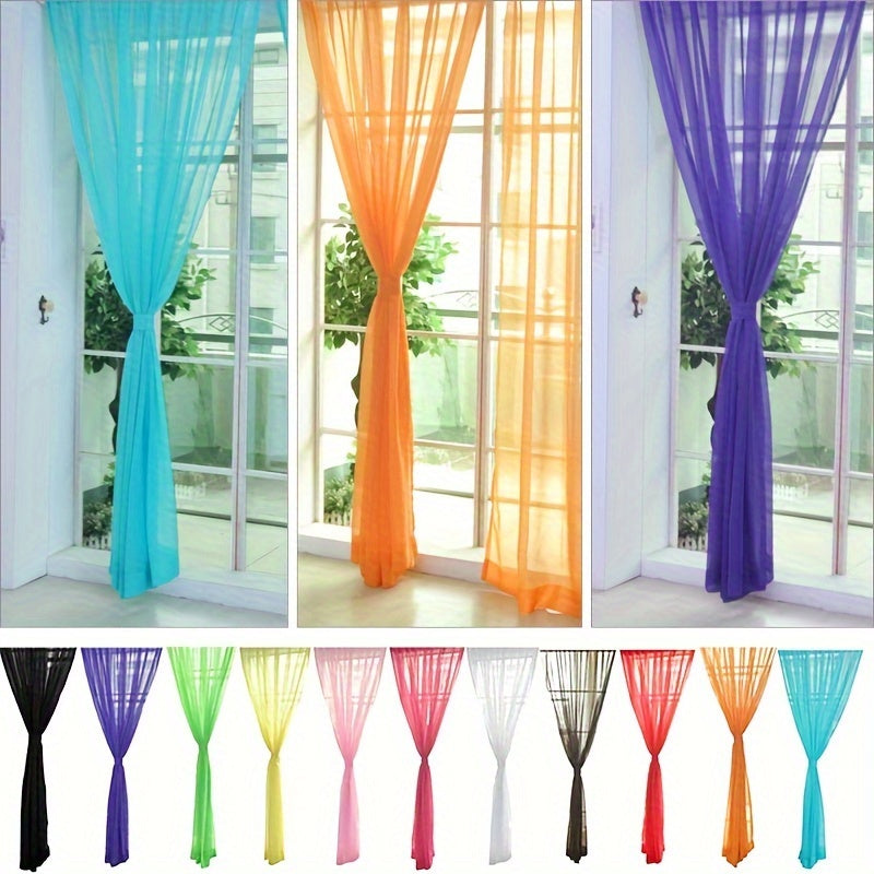 Juego de 2 paneles de cortina de voile floral transparente para sala de estar y dormitorio 199.9cm x 100.08cm