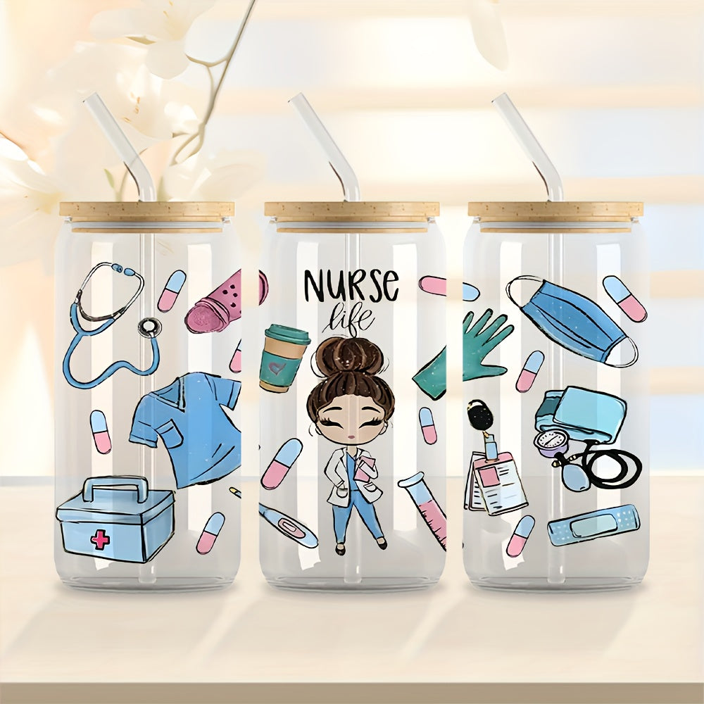 1 Medsestra Hayoti UV DTF Transfer Stikeri Stakanlarni Bezaklash Uchun