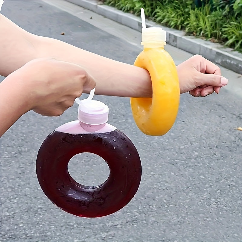 500ml BPA-Free Donut-Shaped Water Bottles with Handles Leak-Proof Lightweight for Sports