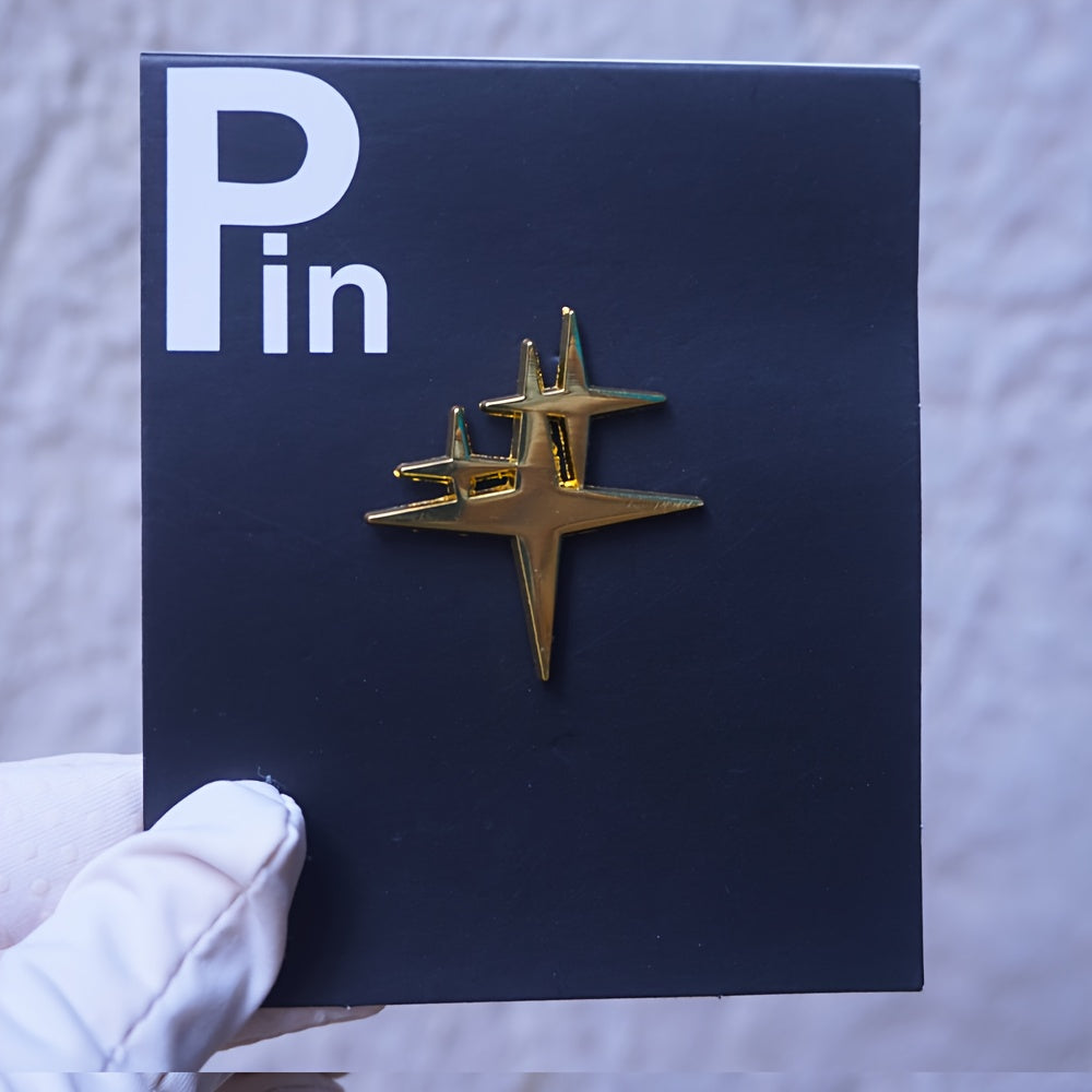 Zinc Alloy Star-Shaped Pin for Clothing and Hats Silver Small