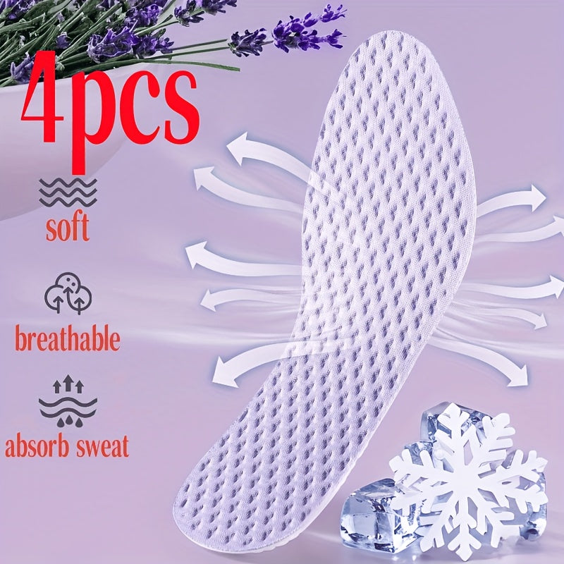 Unisex Sports Insoles Shock Absorbing Breathable Memory Cushioned 4 Pairs