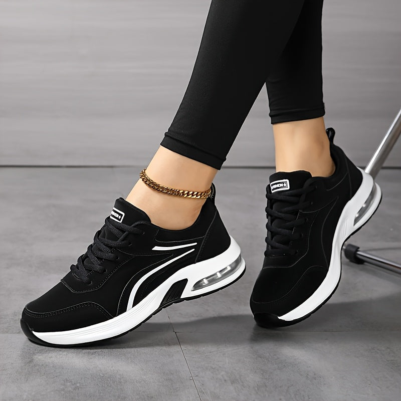 Women's Casual Sneakers Non-Slip Waterproof Microfiber Lace-Up PU Sole All-Season
