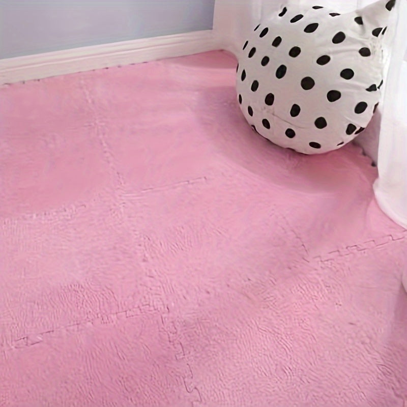 Набор из 10 плюшевых ковров-пазлов для спальни и гостиной — уютные, легко чистящиеся и персонализируемые коврики, 29,97x29,97 см — идеально подходят для общежитий и украшения эркеров