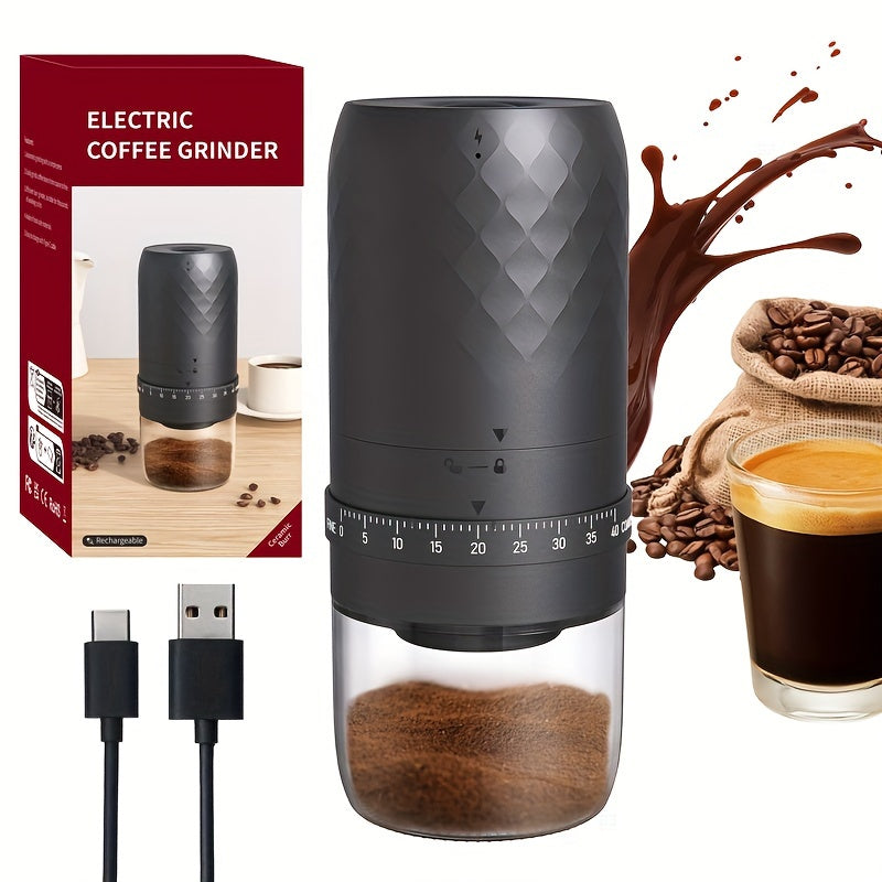 Wireless USB Rechargeable Electric Coffee Grinder Portable Adjustable Food Grade Plastic Cup