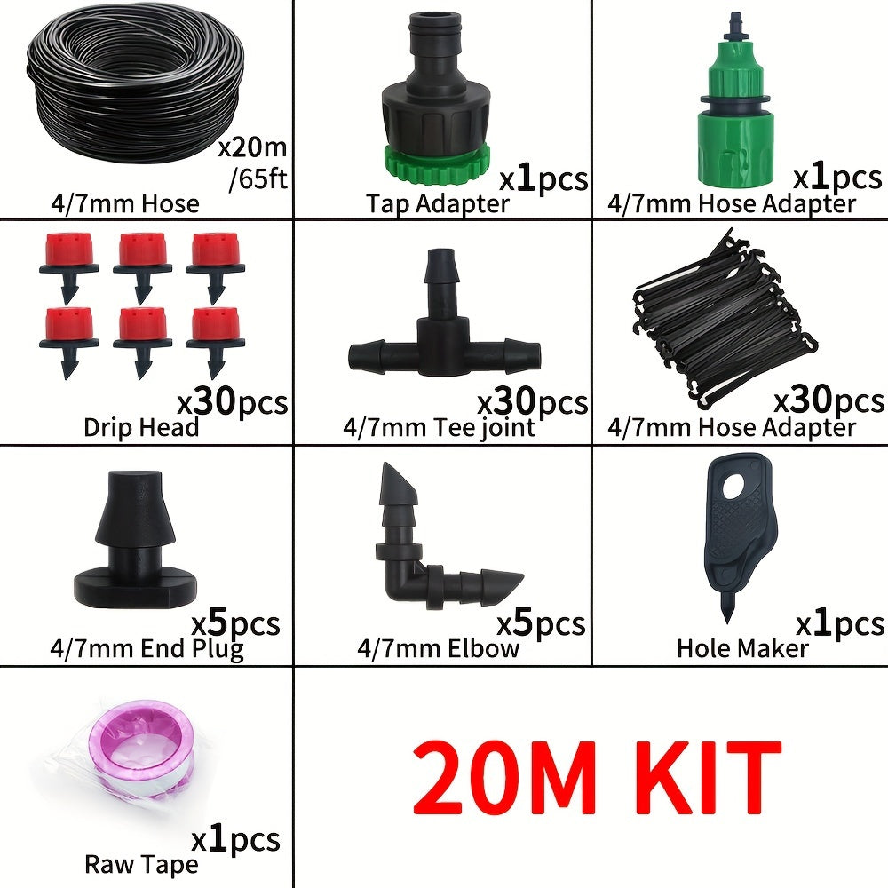 Регулируемый комплект капельного орошения для садов 5-20м, беспроводное полив газона и растений