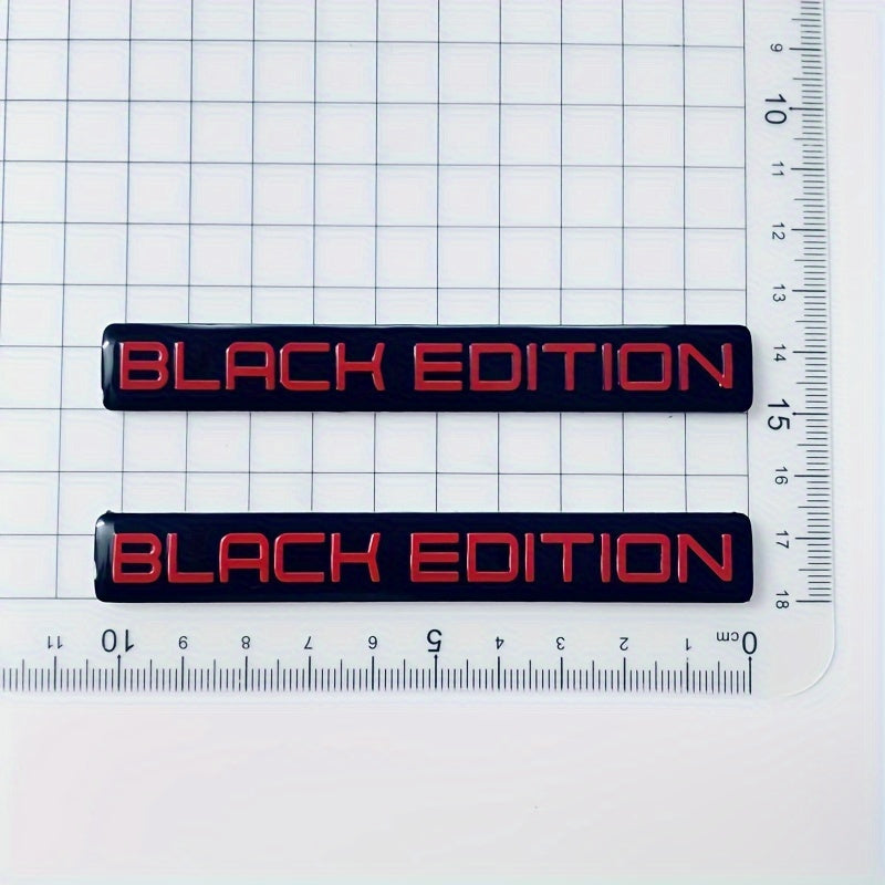 Car Logo Stickers Black Aluminum Alloy Limited Edition Pair