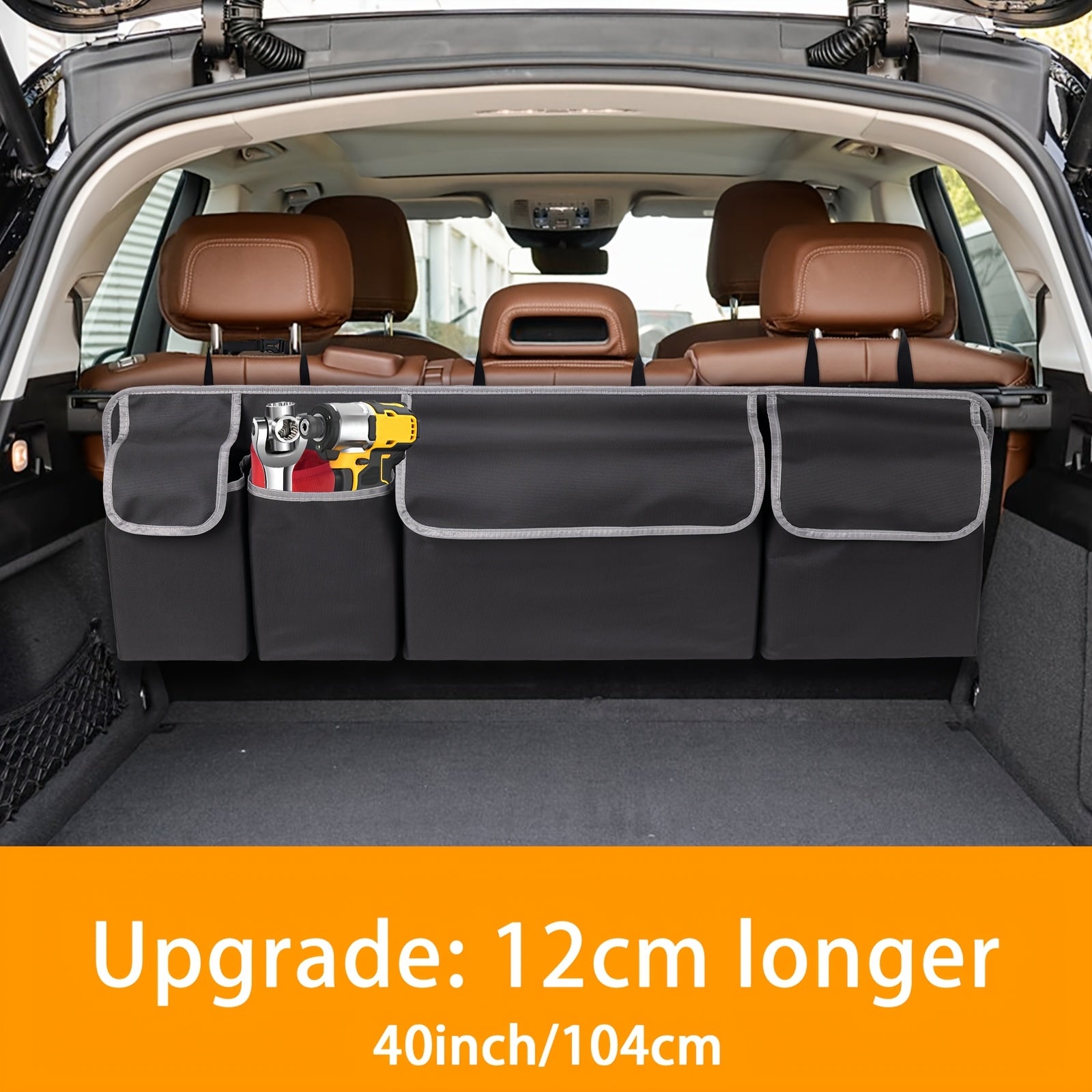 Organizador de respaldo para asiento de coche, bolsa de almacenamiento plegable con 4 bolsillos, gran capacidad