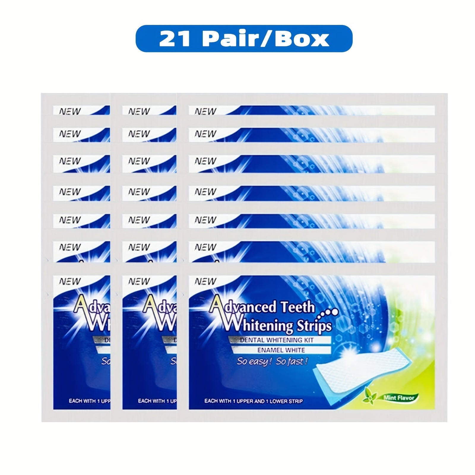 Mint Teeth Whitening Strips 7/14/21/28 Sets with Toothbrush for Daily Travel