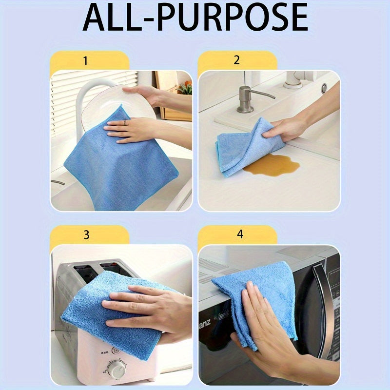 Pack of 5/10 Microfiber Kitchen Towels Absorbent Reusable Cleaning Cloths