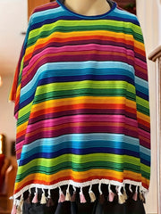 Erkaklar uchun katta o'lchamdagi rang-barang chiziqli bosma qopqoq cosplay uchun