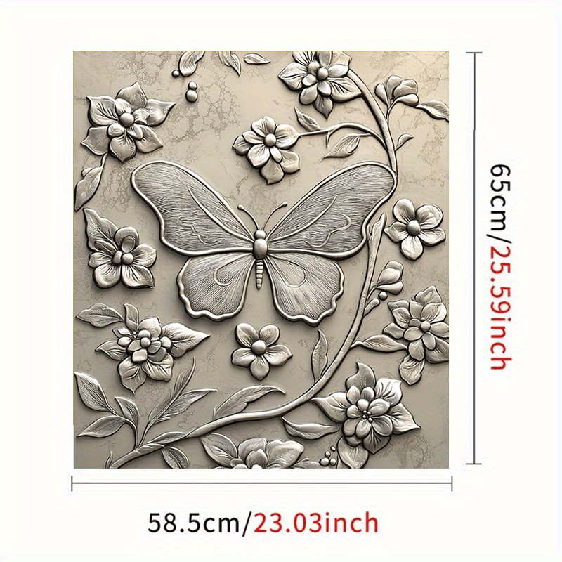 Antique Butterfly Magnetic Dishwasher Cover Waterproof Kitchen Decor 58.5x65 cm
