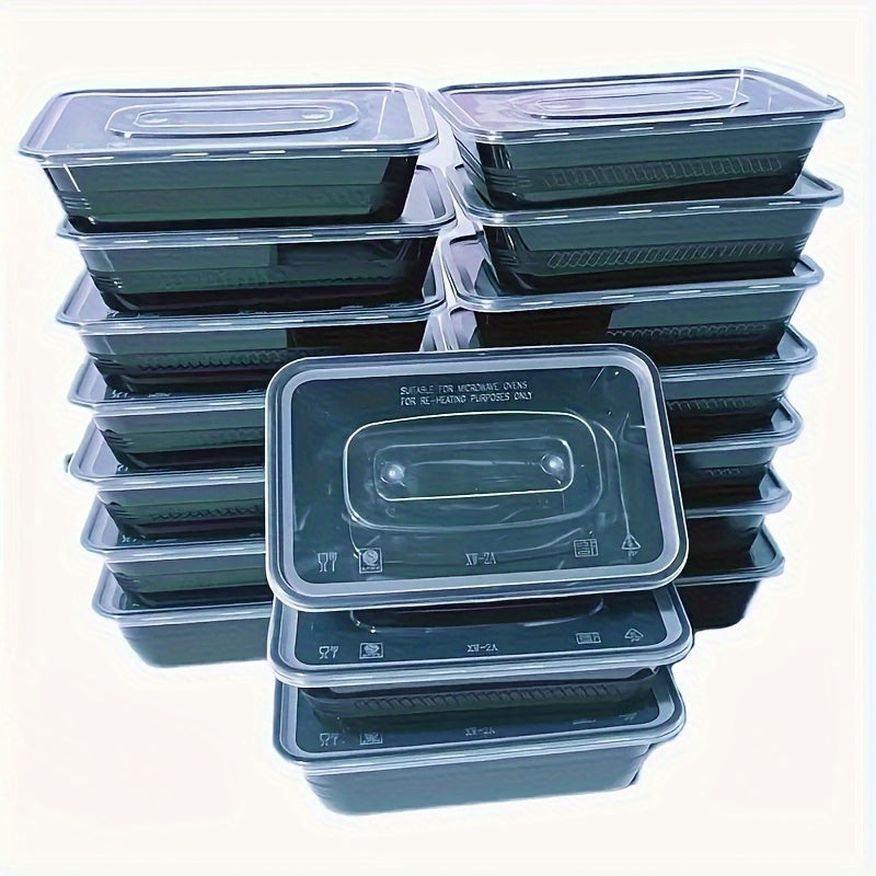 Набор контейнеров для хранения продуктов Black Food Storage Containers 10, 20, 50 шт. Без BPA, безопасны для микроволновки