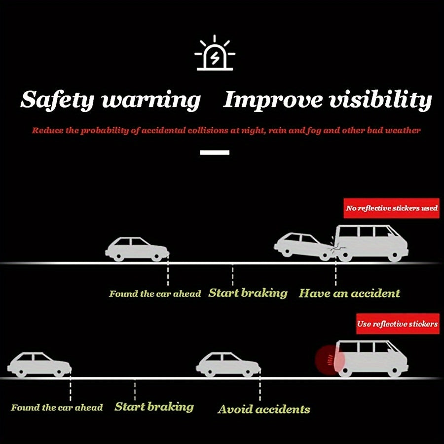 Car Reflective Sticker for Trunk and Tailgate, Anti-Collision Warning Strip