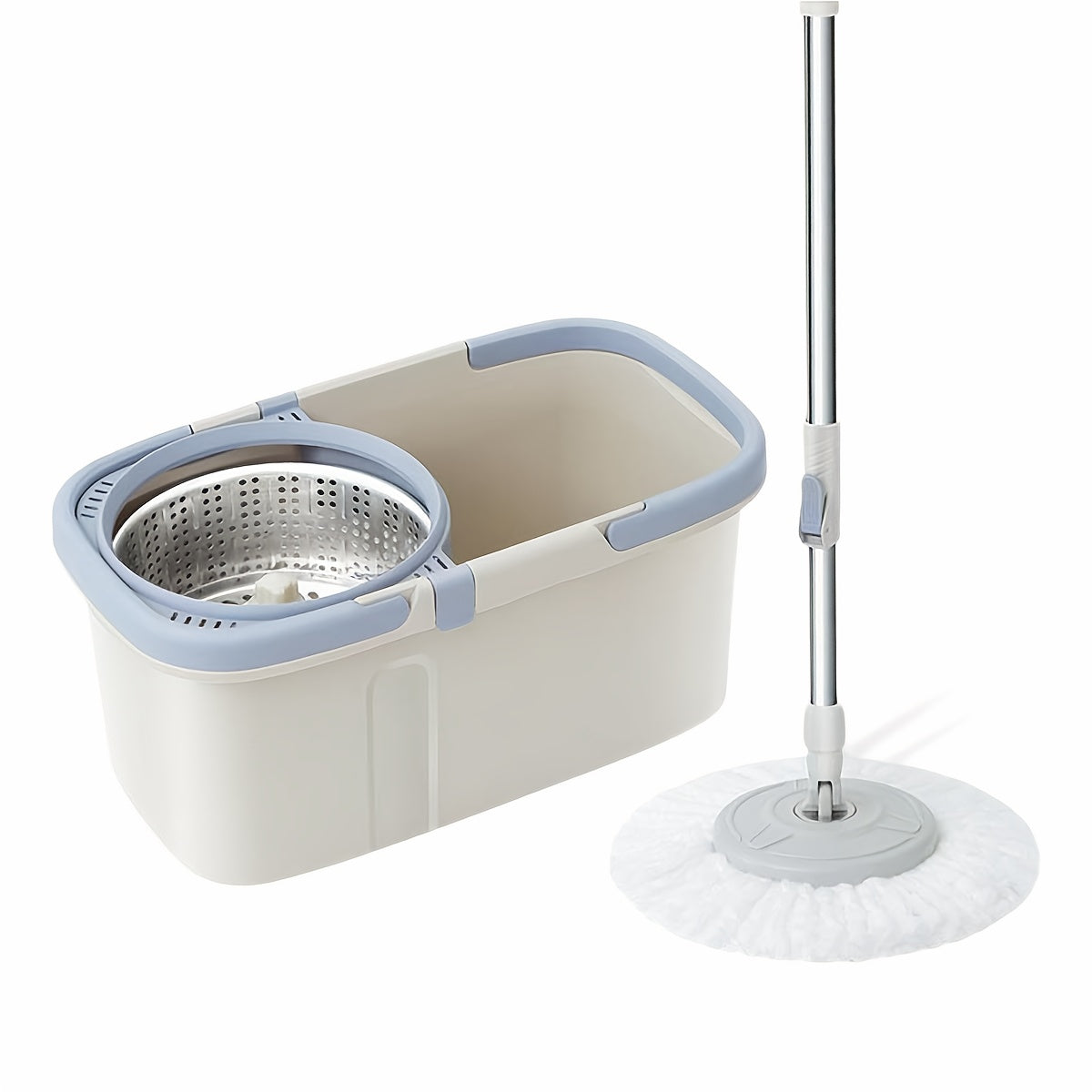 Conjunto de fregona y cubo giratorio de 360° con sistema de drenaje rápido para cocina, baño y sala de estar