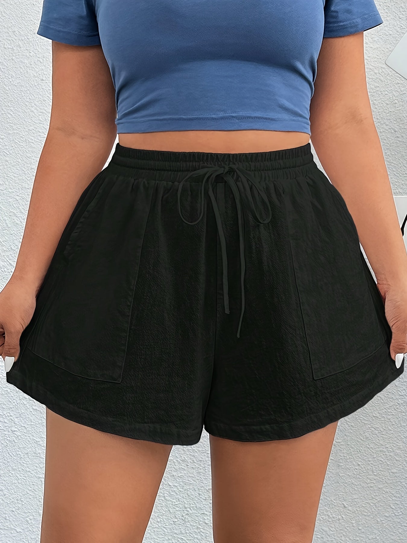 Women's Plus Size Summer Cotton Drawstring Waist Casual Shorts