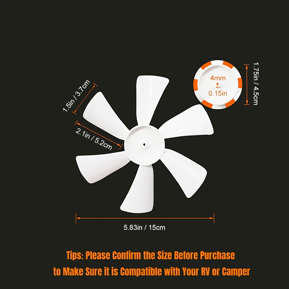 15.24см Вентилятор для ванной в жилом доме, замена лопасти вентилятора из пластика, низкий уровень шума, потолочный вентилятор для RV, кемпера, трейлера
