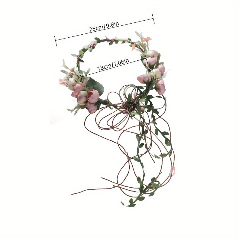 Artificial Flower Hair Hoop for Weddings and Special Occasions Garland Bridal Headpiece