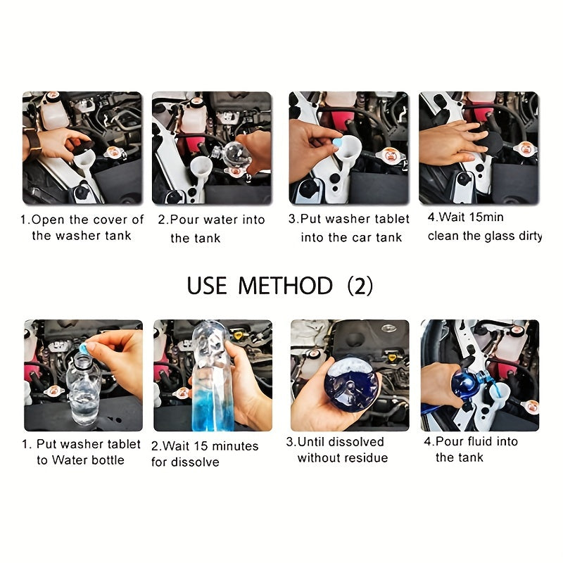 Car Windshield Washer Fluid Effervescent Tablet for Oil Removal All Seasons
