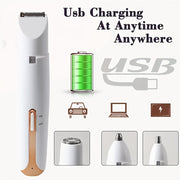 Women's 4-in-1 Electric Epilator Set USB Rechargeable Gentle Portable for Brows Face Legs