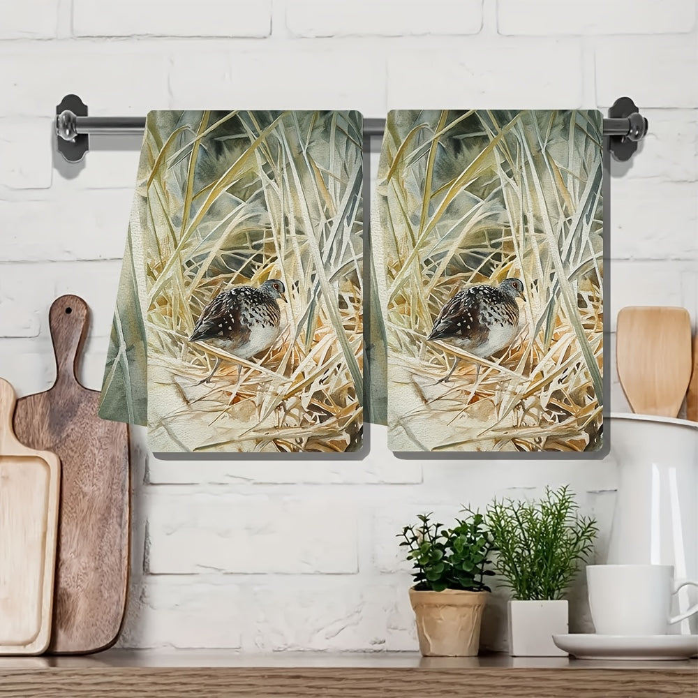 Set of 2 Ultra-Soft Kitchen Towels 40x60cm Absorbent Dish Towels for Holiday Decor