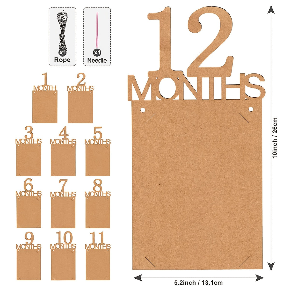 First Birthday Photo Pull Banner for One Year Old Kids Mixed Color Paper