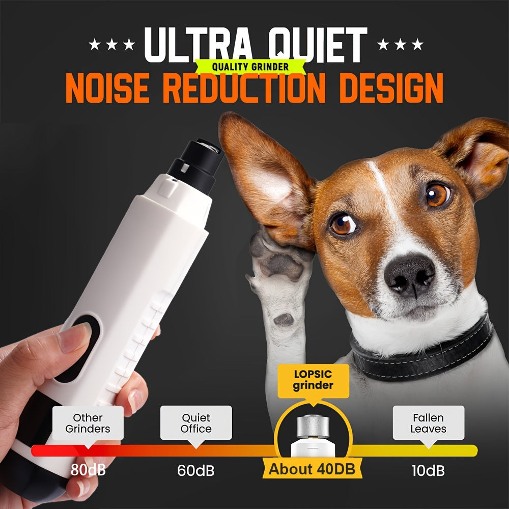 Pet Nail Grinder with 2 LED Lights, 5-Speed Rechargeable Electric Trimmer for Dogs