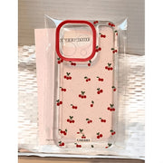 Funda de TPU con diseño floral de cereza para iPhone con protección anticaídas