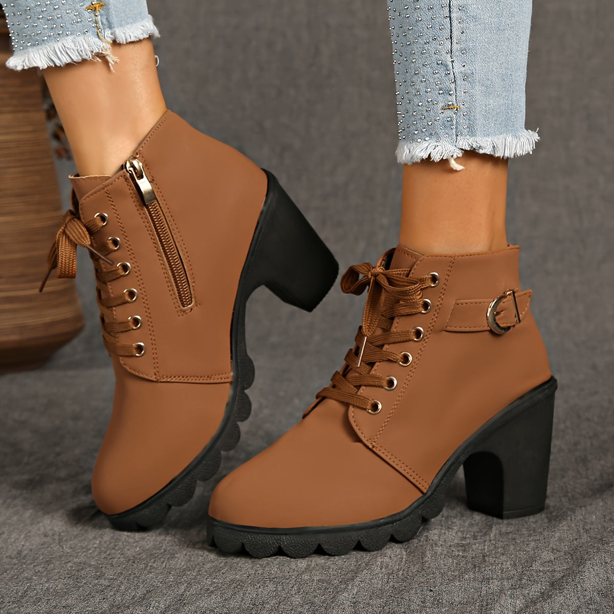 Women's Platform Wedge Boots Non-slip Rubber Sole Winter All-Season