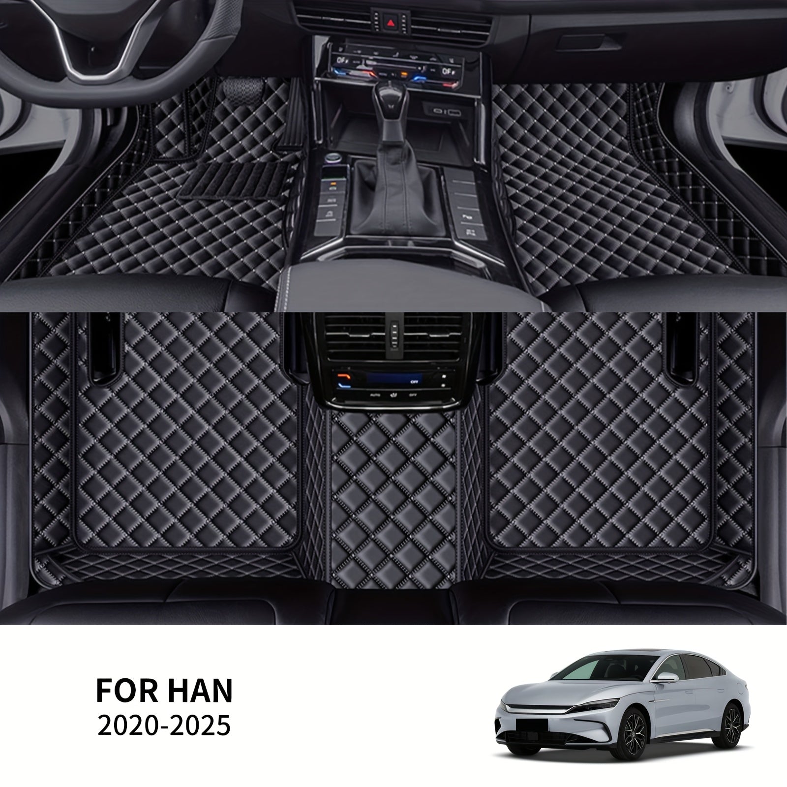 Набор ковриков для автомобиля из искусственной кожи для леворульных транспортных средств универсальный прочный легкий в уходе