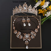 Bridal Crystal Tiara Set with Earrings and Necklace for Women and Girls Wedding Promenade