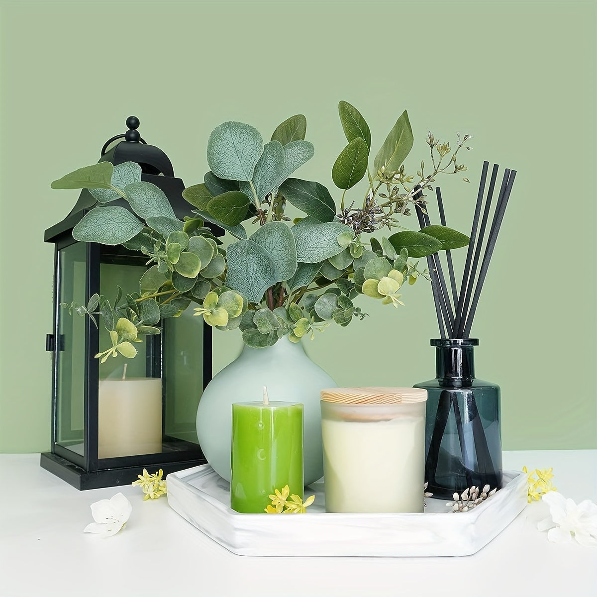 Artificial Eucalyptus Stems Bulk for Bouquets Wreaths Farmhouse Decor