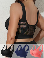 Women's Sports Bra Tank Top Set Breathable High Support Mesh 3 Pack