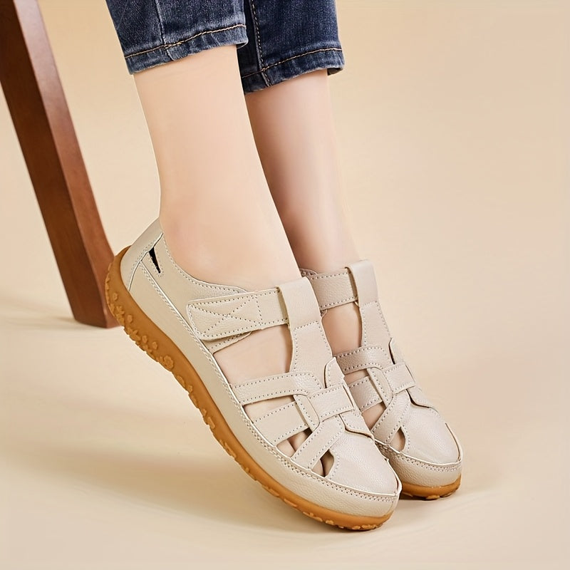 Women's Casual Flat Sandals with Adjustable Straps and TPR Sole